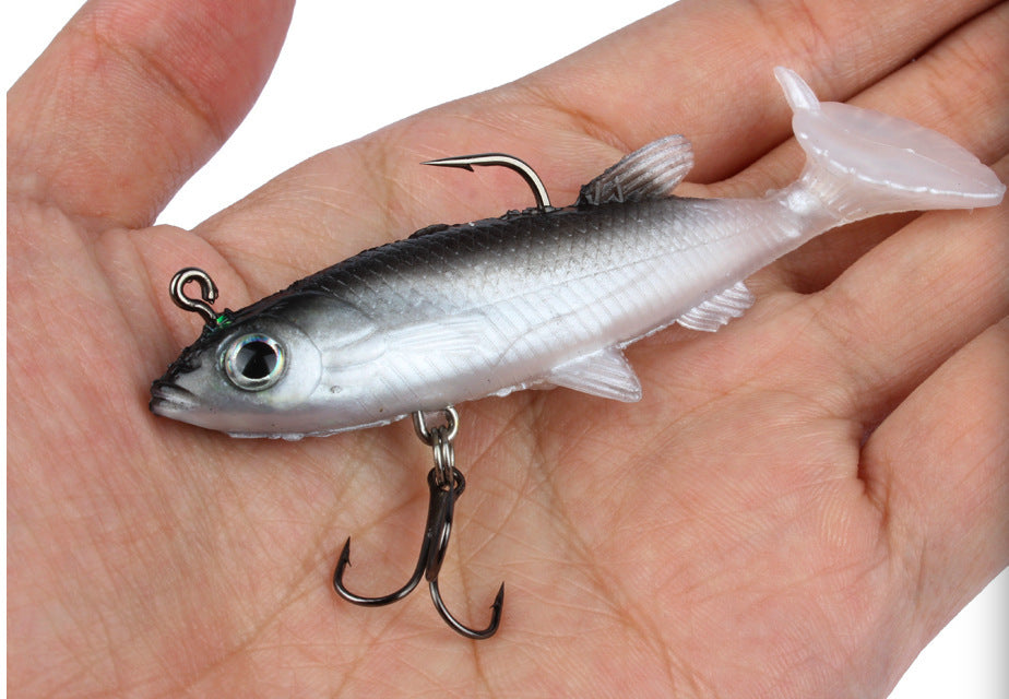 5 Pack of White Paddle Tail Soft Plastic Baits - Perch & Small Pike Lures